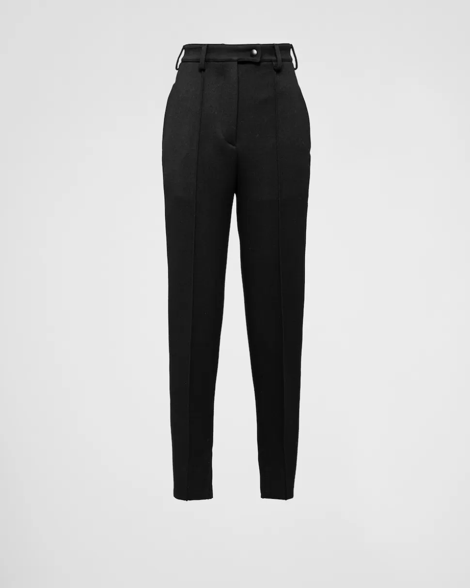 Discount Prada Hose Aus Natté-stretch Schwarz