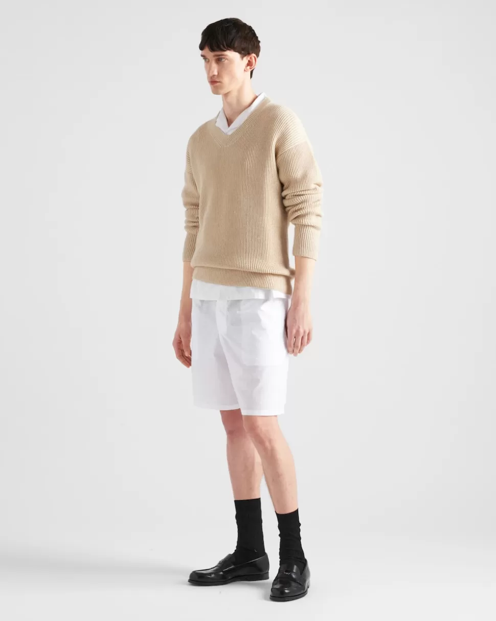 New Prada Hose Aus Popeline Weiss