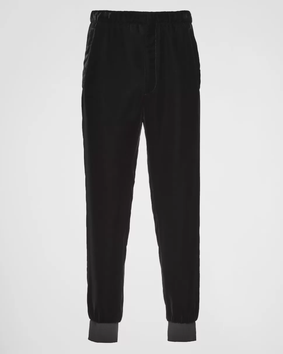 Store Prada Hose Aus Samt Schwarz