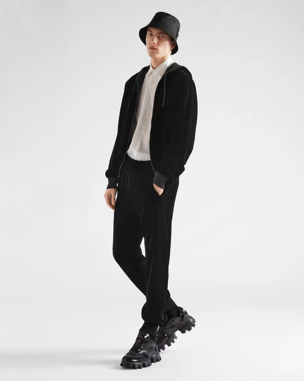 Store Prada Hose Aus Samt Schwarz