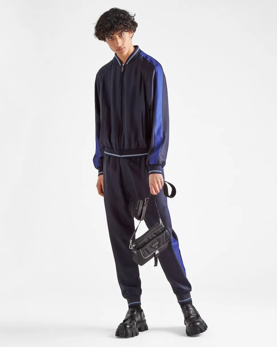 Outlet Prada Hose Aus Seide Blau