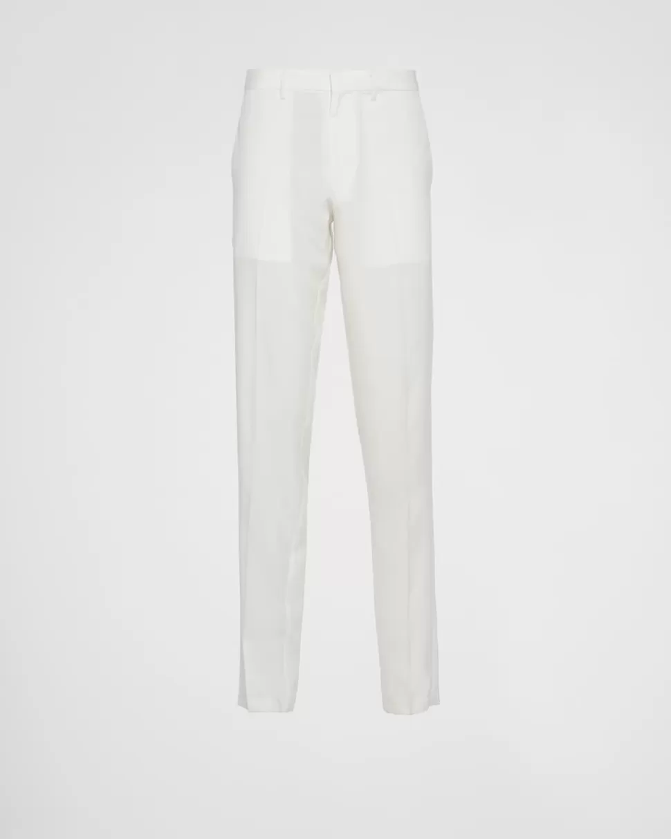 Discount Prada Hose Aus Seide Natur
