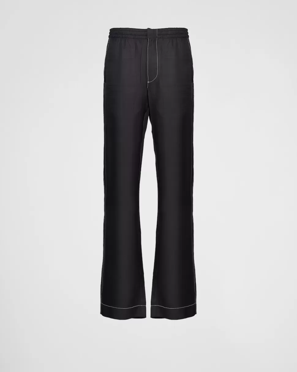 Cheap Prada Hose Aus Seide Schwarz