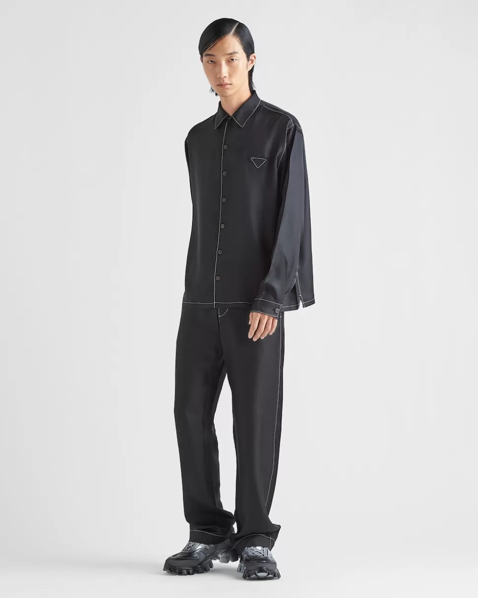 Cheap Prada Hose Aus Seide Schwarz