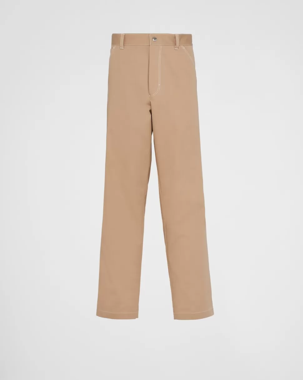 Outlet Prada Hose Aus Stretch-baumwolle Schwarz