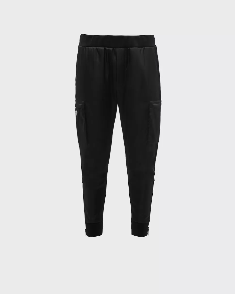 Fashion Prada Hose Aus Technischem Fleece Mit Details Aus Re-nylon Schwarz/Schwarz