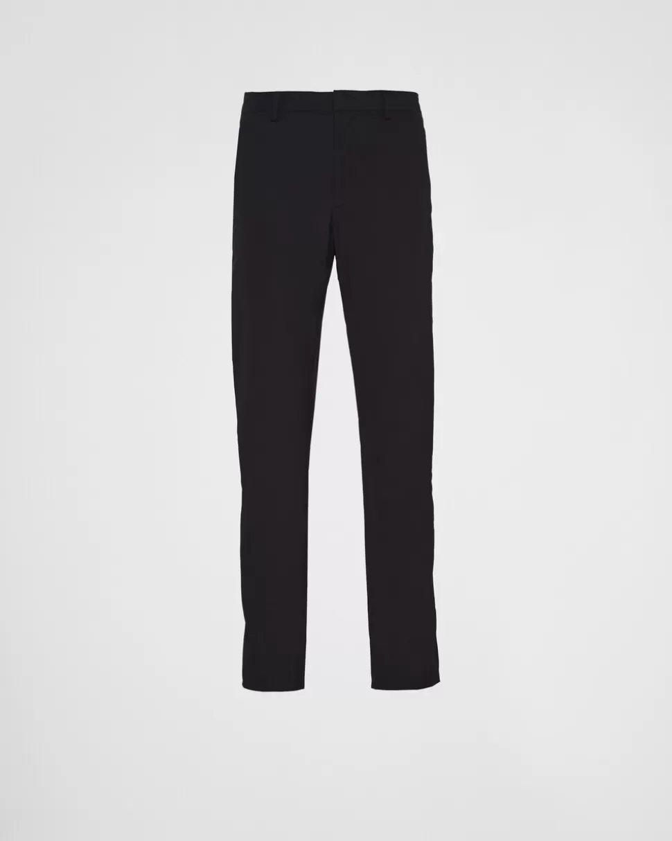 Clearance Prada Hose Aus Technischem Popeline Schwarz