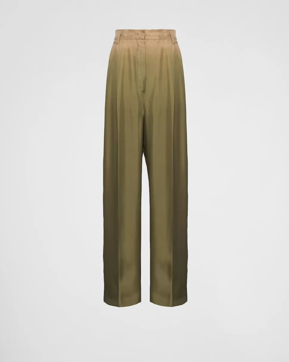 Store Prada Hose Aus Twill Mit Farbverlauf Militärgrün