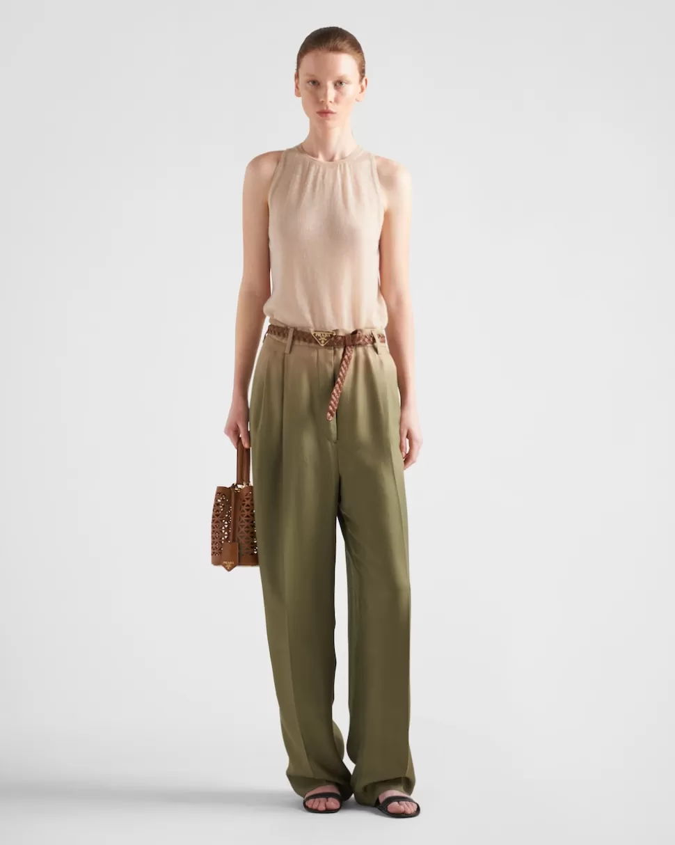 Store Prada Hose Aus Twill Mit Farbverlauf Militärgrün