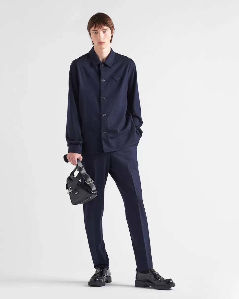 Clearance Prada Hose Aus Wolle Blau