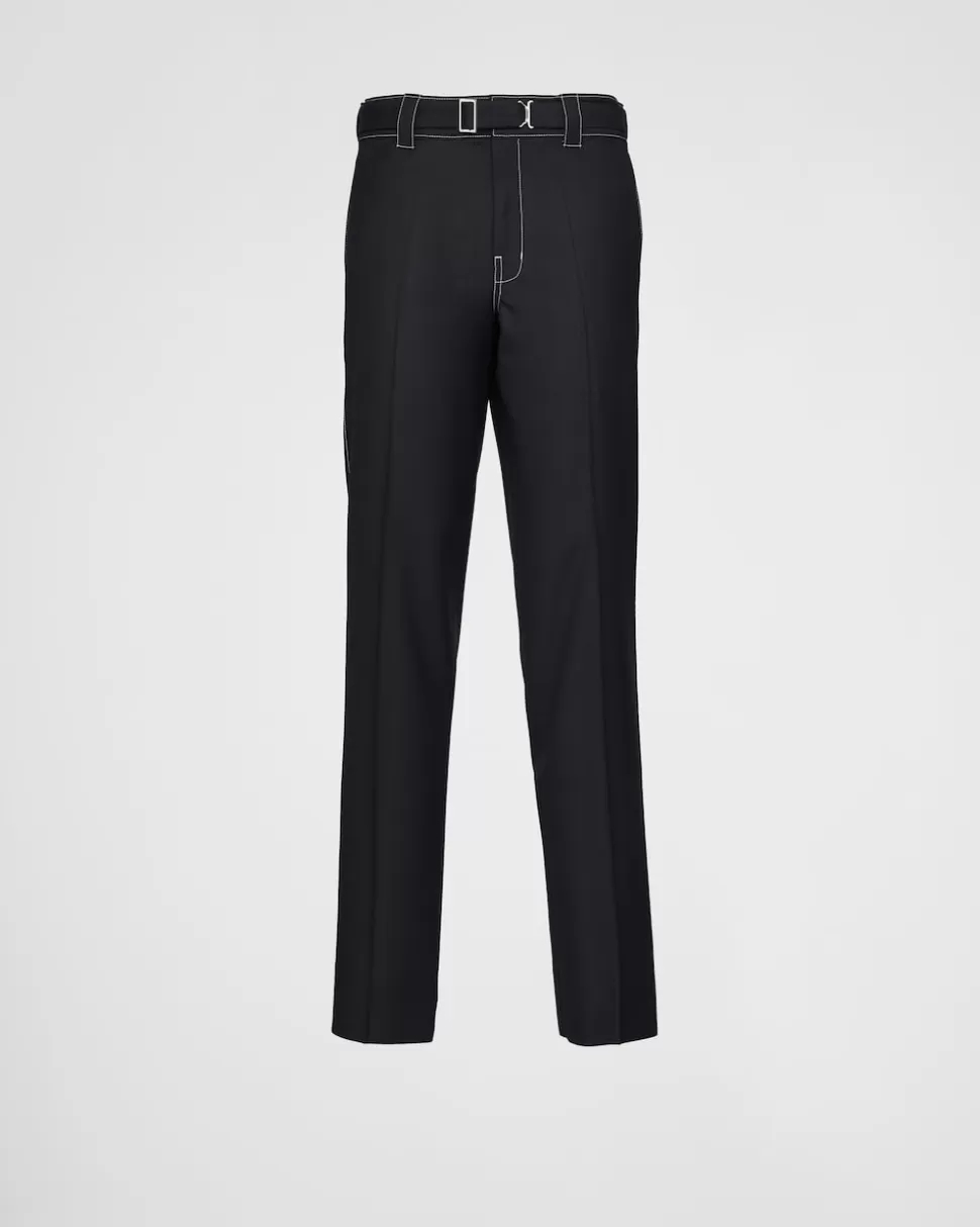 Shop Prada Hose Aus Wolle Schwarz