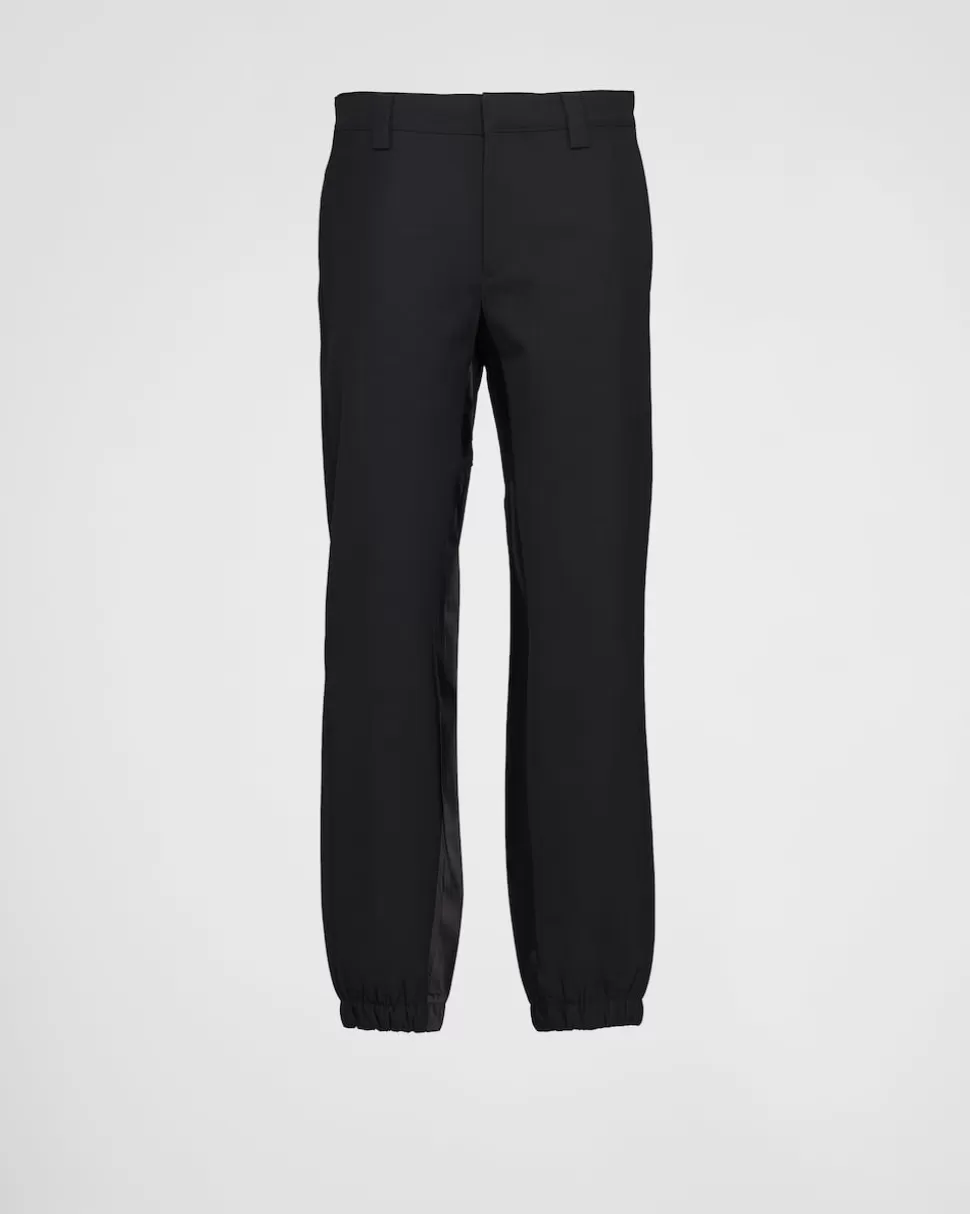 Cheap Prada Hose Aus Wolle Schwarz