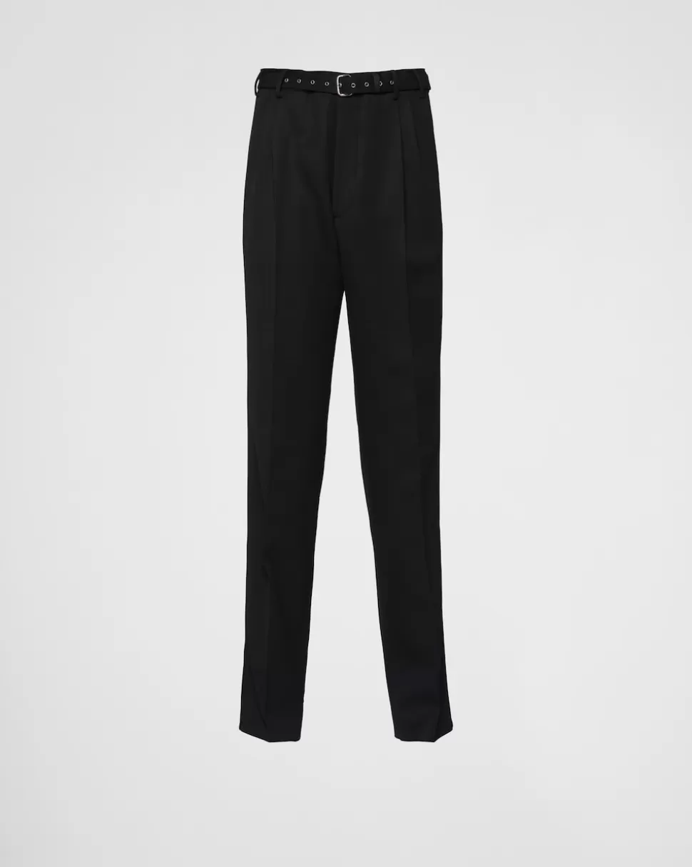 Cheap Prada Hose Aus Wolle Schwarz