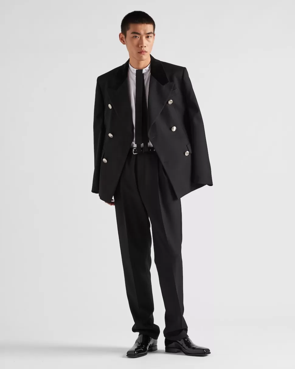Cheap Prada Hose Aus Wolle Schwarz