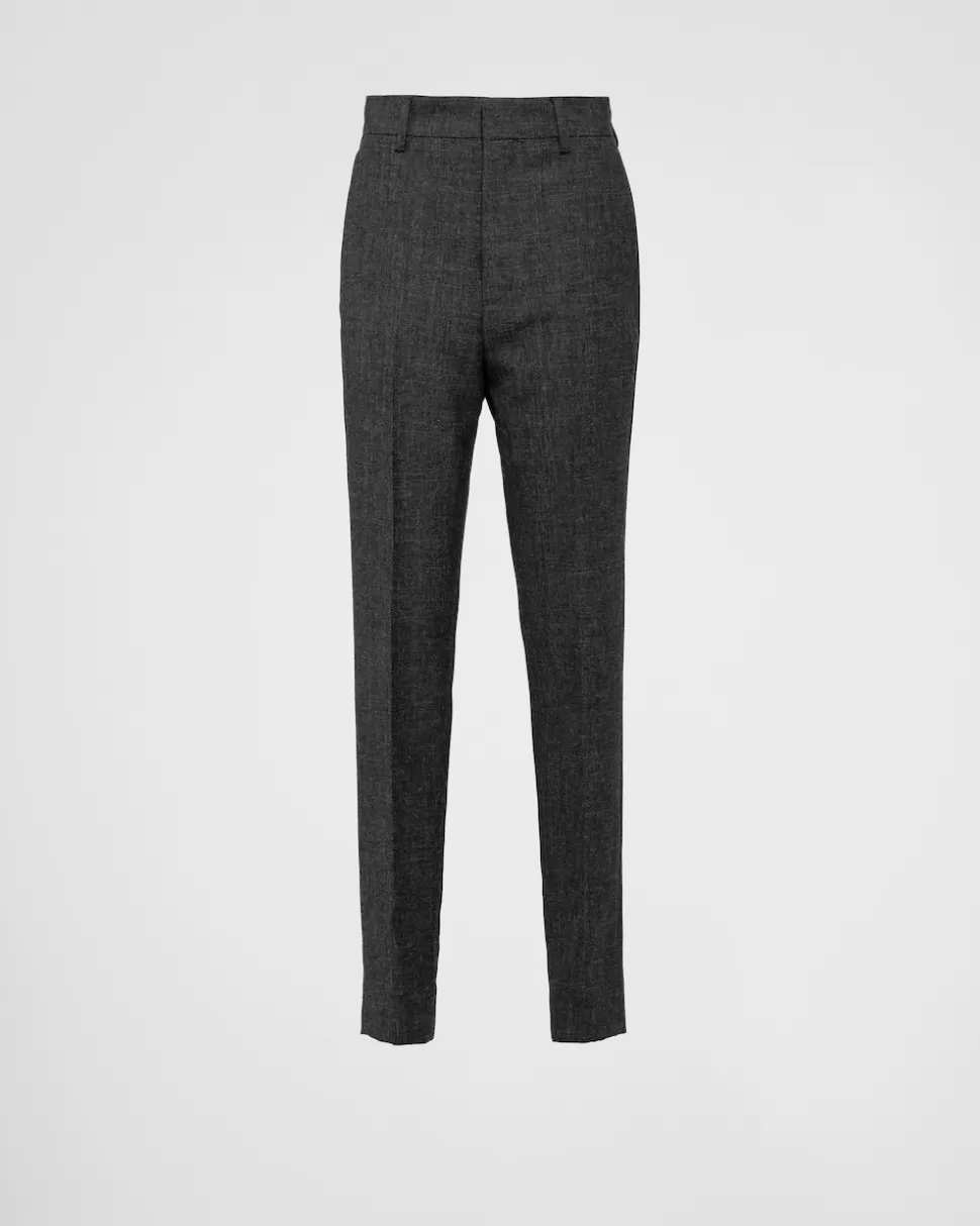 Store Prada Hose Aus Wolle Anthrazitgrau