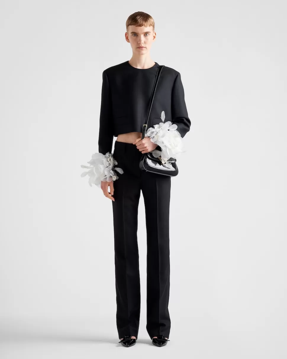 Cheap Prada Hose Aus Wolle Schwarz