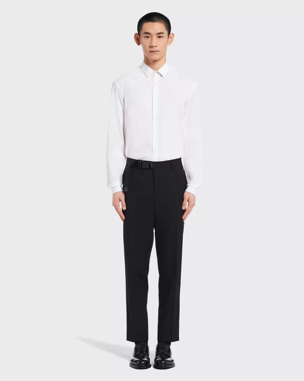 Cheap Prada Hose Aus Wolle Und Mohair Schwarz