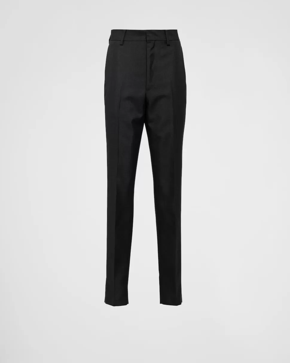 Sale Prada Hose Aus Wolle Und Mohair Schwarz