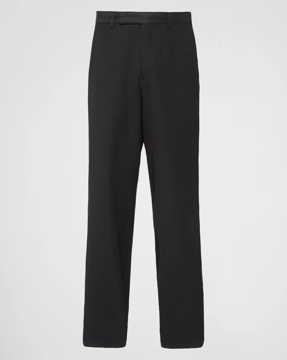 New Prada Hose Aus Woll-gabardine Schwarz