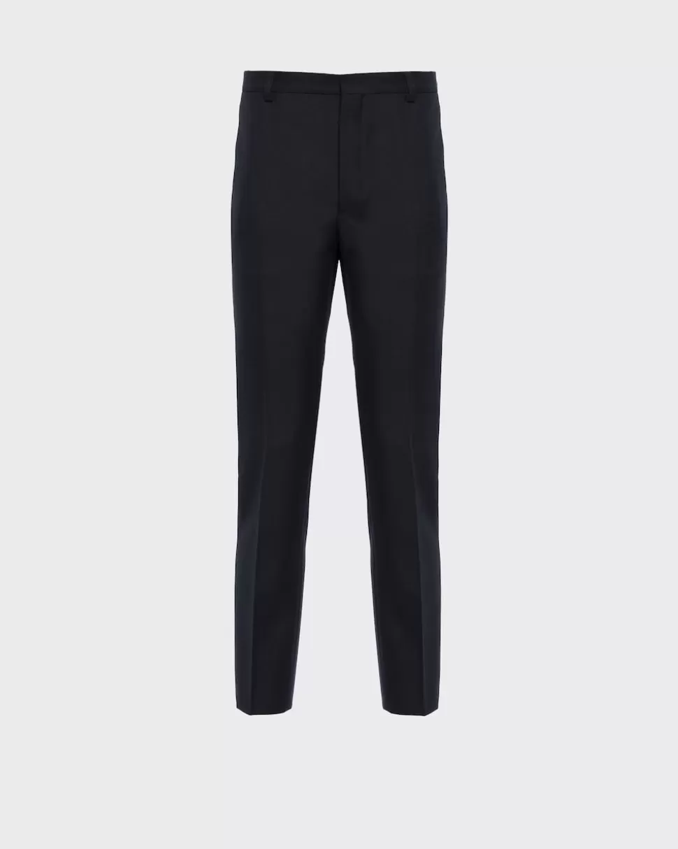 Online Prada Hose Aus Wollgemisch Schwarz
