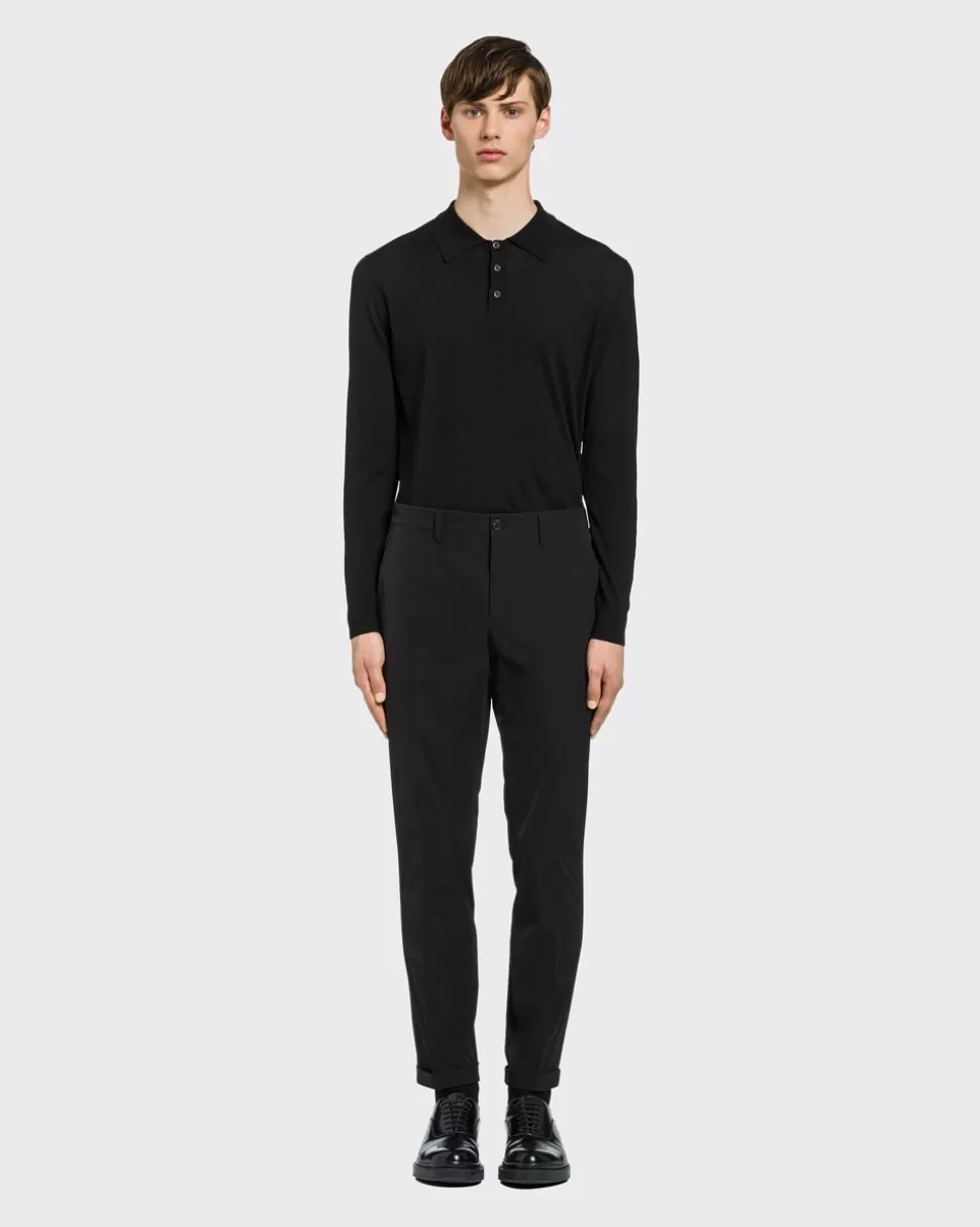 Clearance Prada Hose, Leichtes Stretch-funktionsgewebe Schwarz