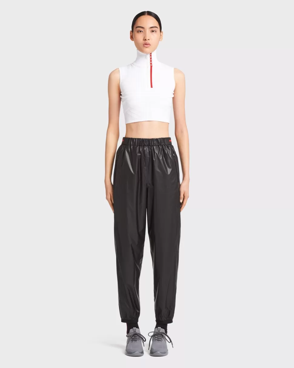 Clearance Prada Hose Mit Weitem Bein Aus Light Re-nylon Schwarz