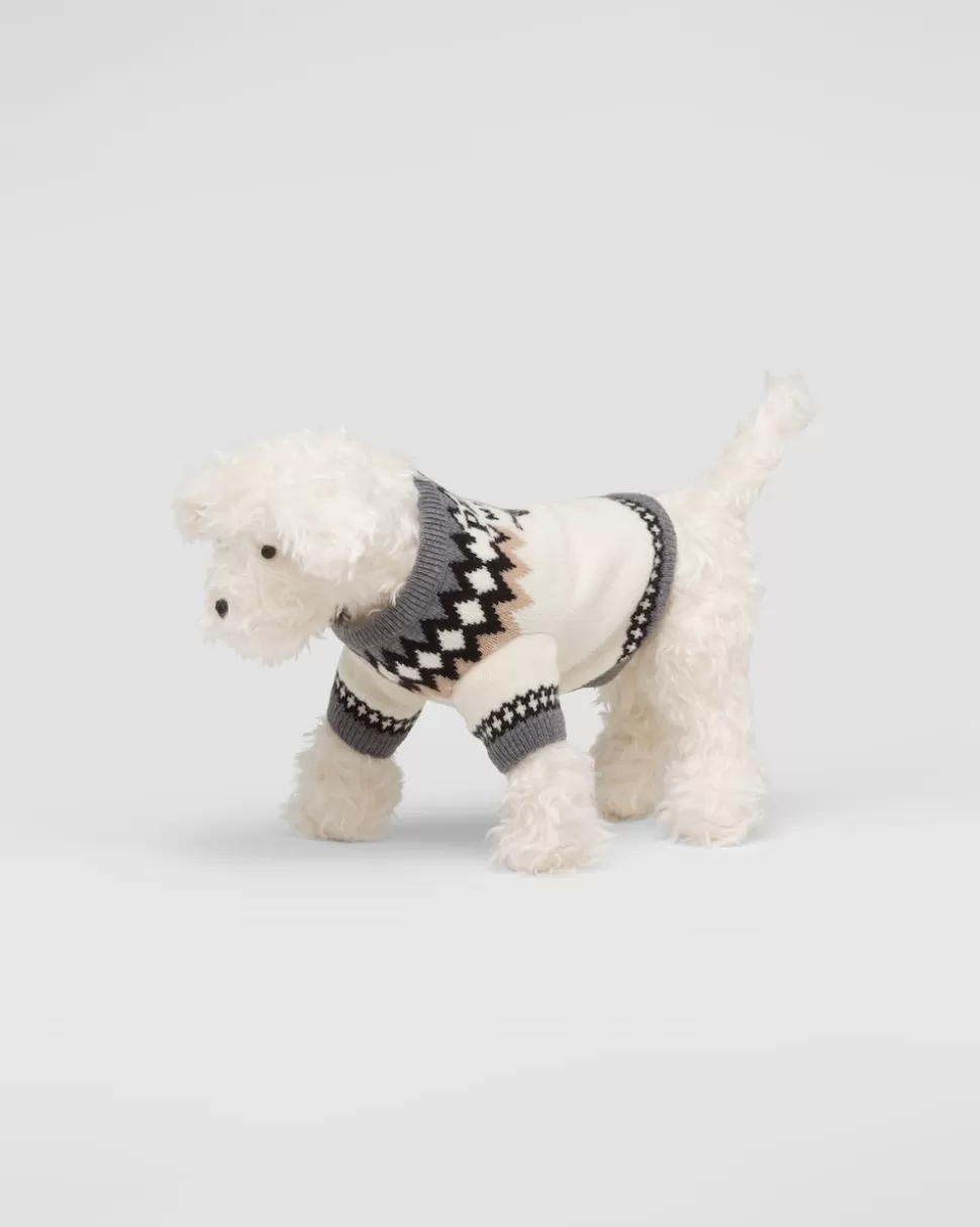 Fashion Prada Hundepullover Aus Wolle Und Kaschmir Kamelbraun