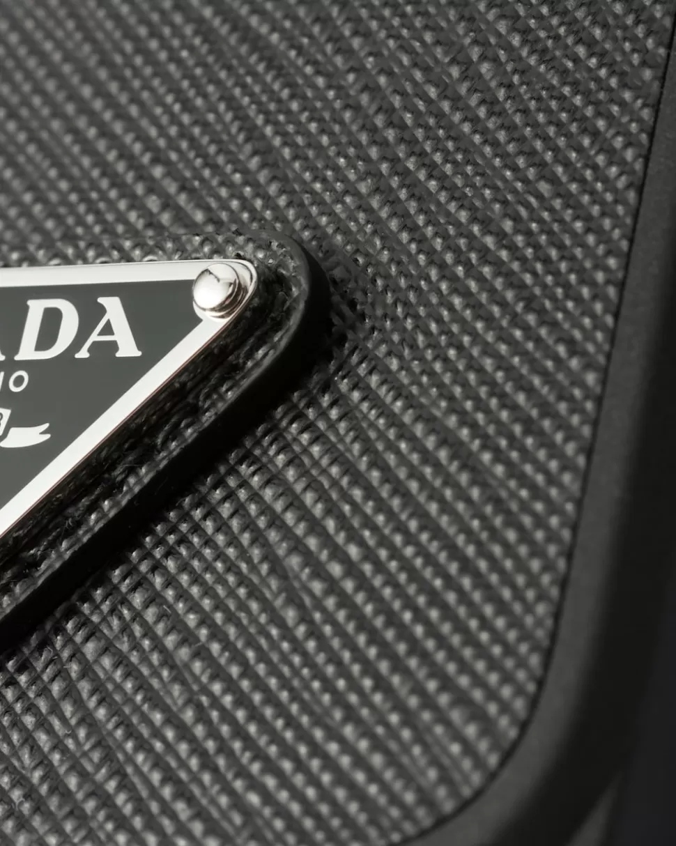 Clearance Prada Iphone-15-pro-hülle Aus Saffiano-leder Schwarz