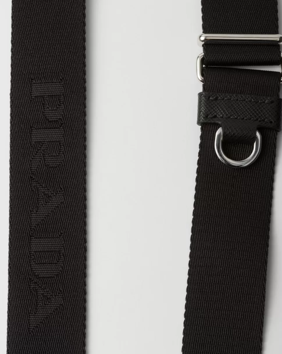 Online Prada Iphone-15-pro-max-hülle Aus Saffiano-leder Schwarz