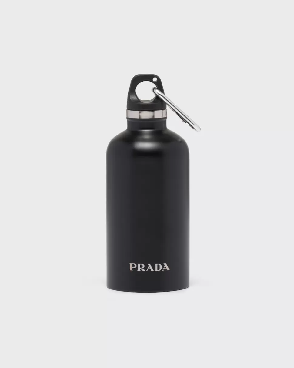 Clearance Prada Isolierte Wasserflasche Aus Edelstahl, 350 Ml Schwarz