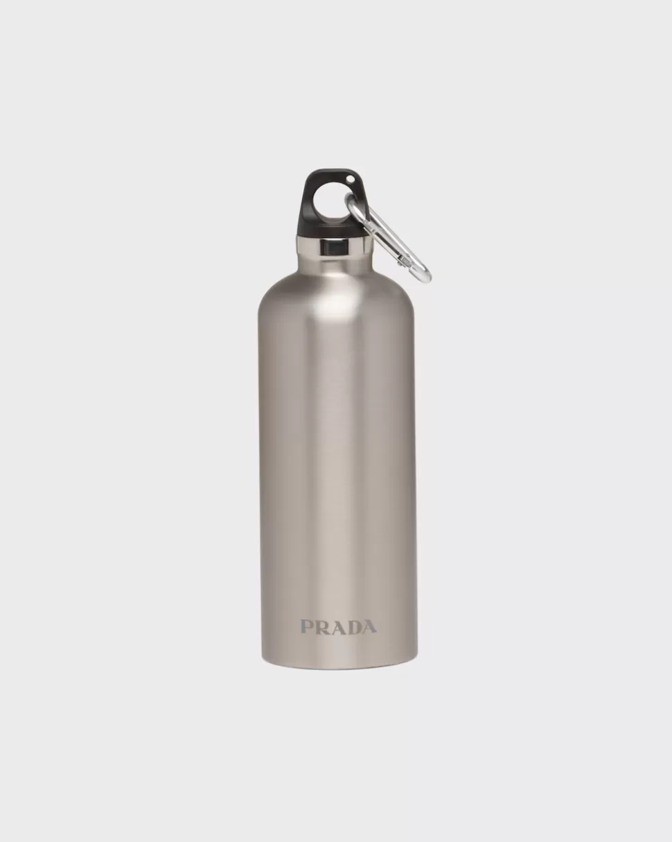 New Prada Isolierte Wasserflasche Aus Edelstahl, 500 Ml Schwarz