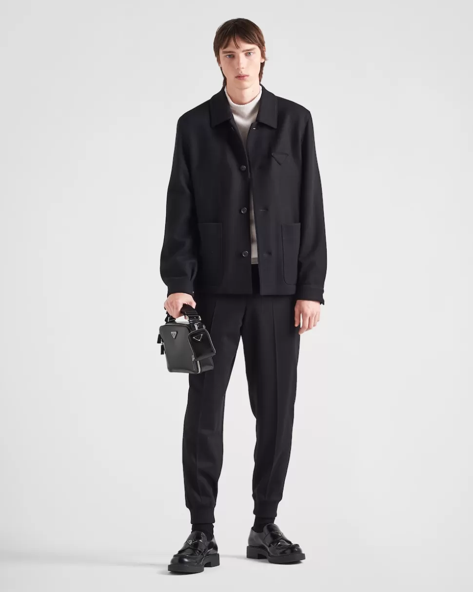 Store Prada Jacke Aus Einem Wollgemisch Schwarz