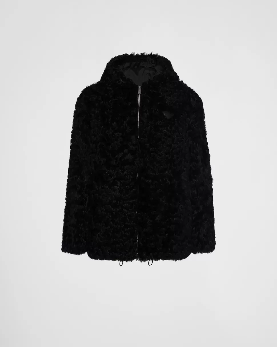 Best Sale Prada Jacke Aus Kalgan Schwarz