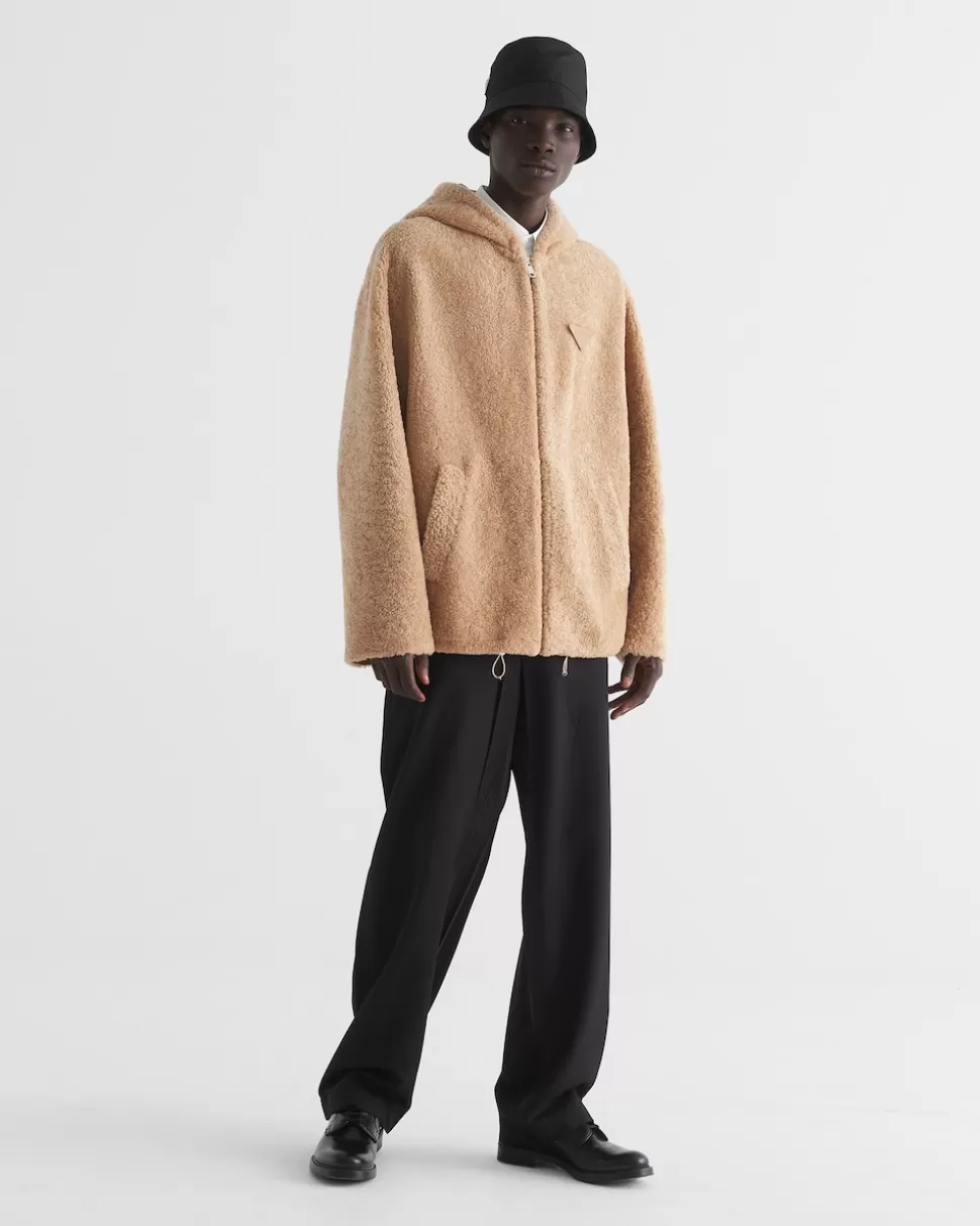 Best Prada Jacke Aus Lammfell Albino/Weiss