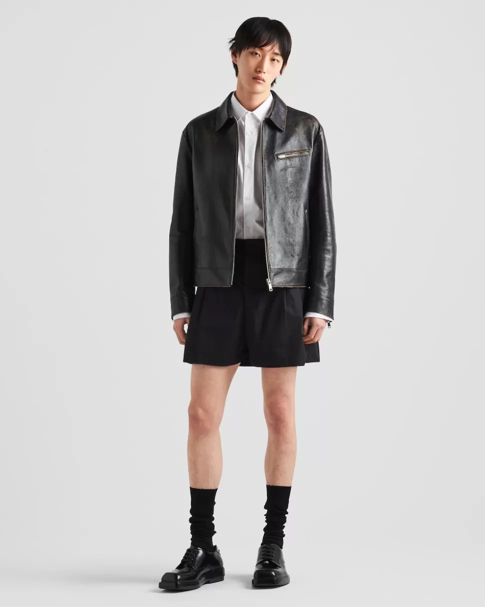 Flash Sale Prada Jacke Aus Leder Schwarz