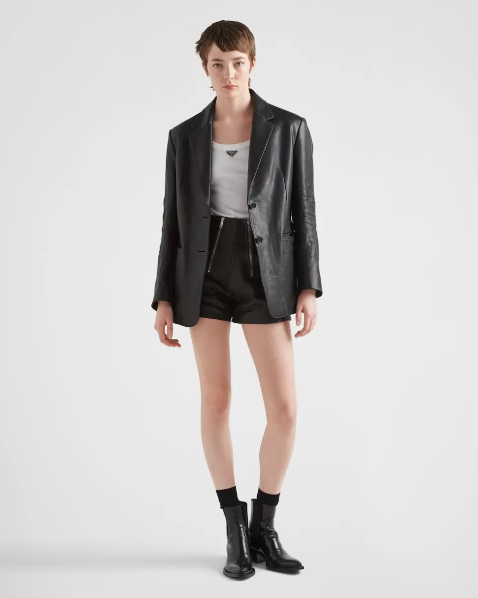 Hot Prada Jacke Aus Leder Schwarz