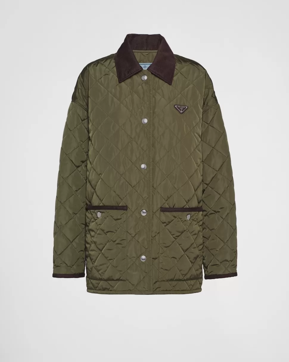 New Prada Jacke Aus Leichtem Re-nylon Militärgrün