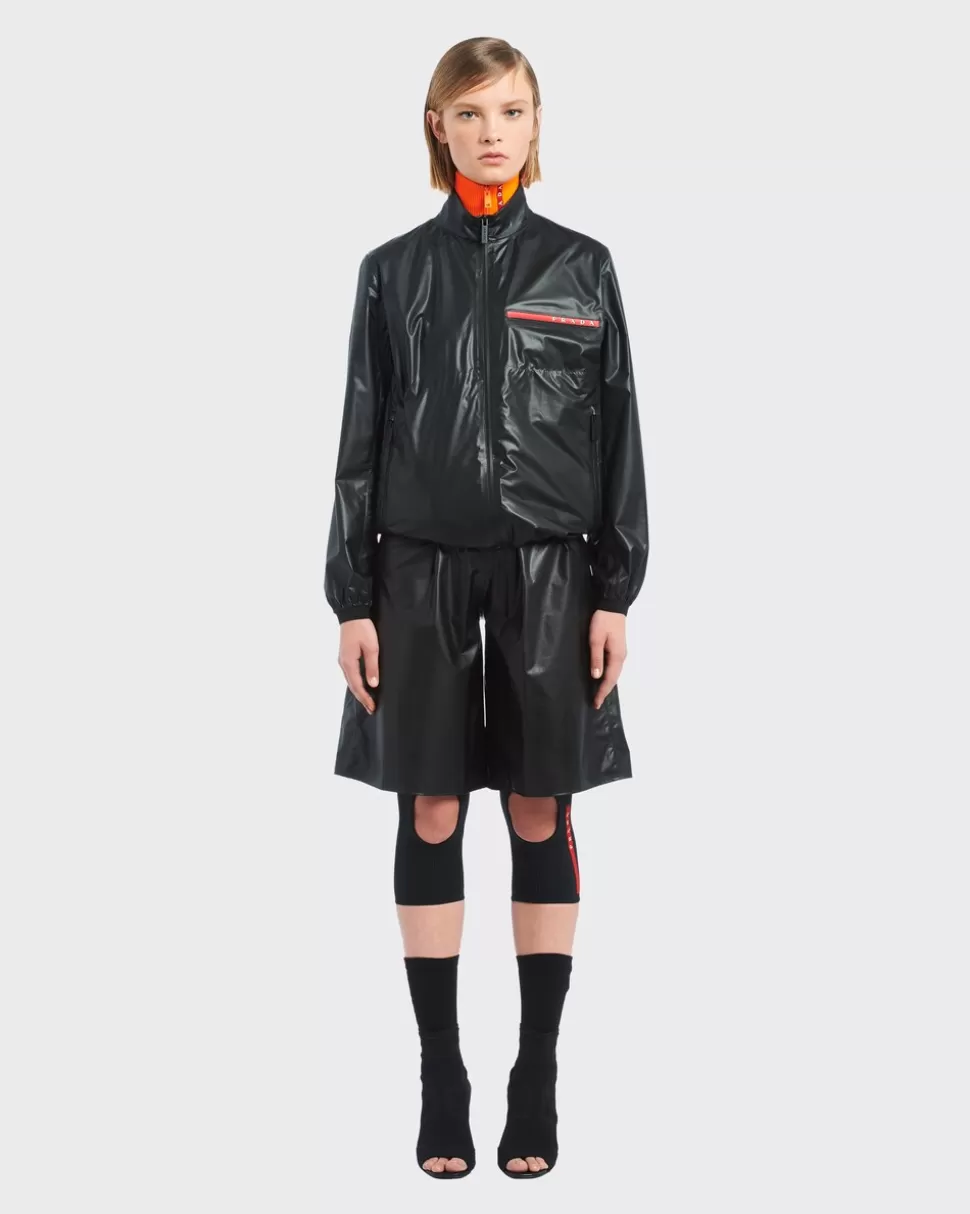 Fashion Prada Jacke Aus Light Re-nylon Schwarz
