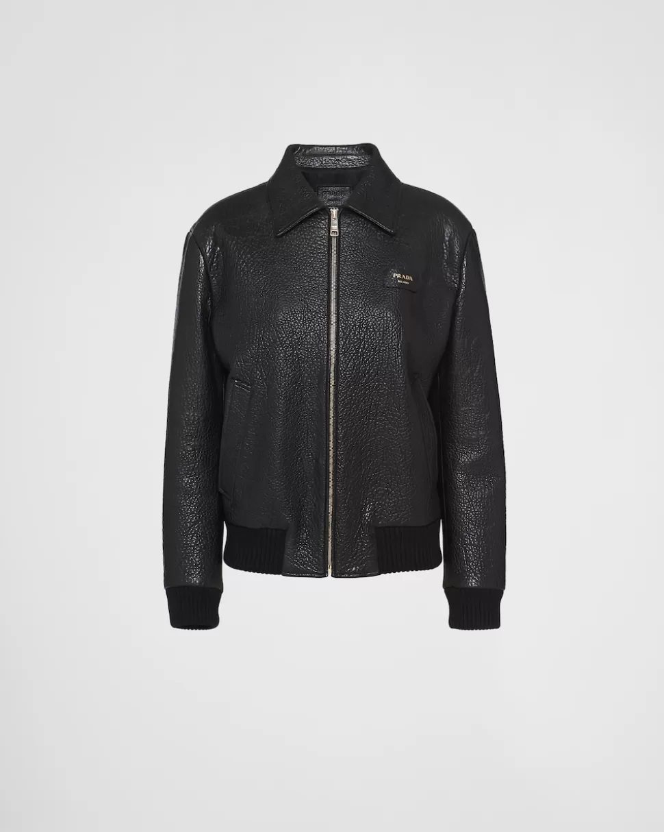 Cheap Prada Jacke Aus Nappa-leder Schwarz