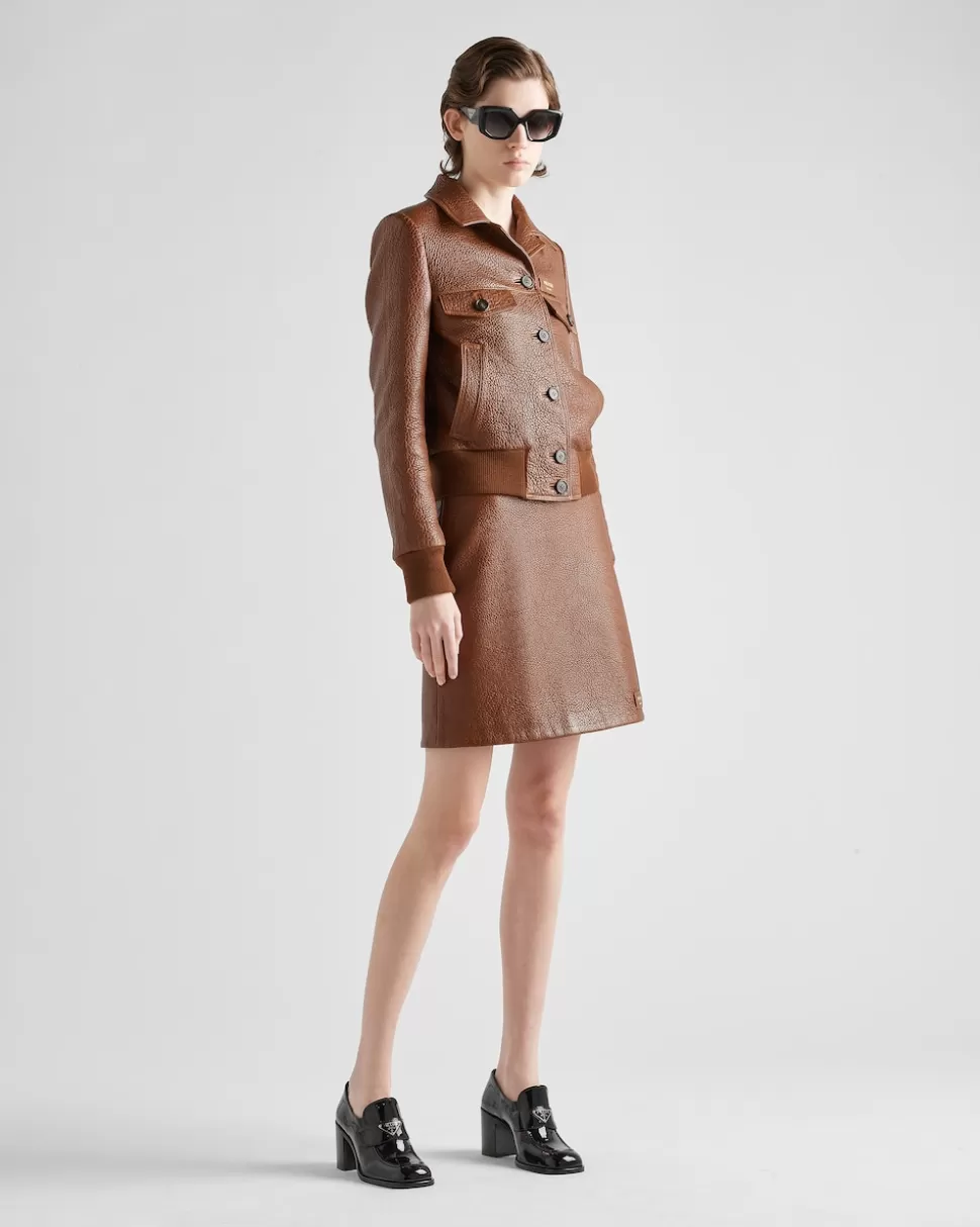 Hot Prada Jacke Aus Nappa-leder Kakaobraun