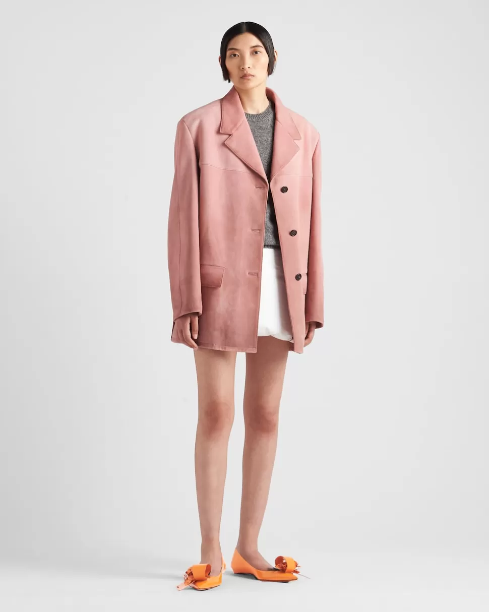 Fashion Prada Jacke Aus Wildleder Eiche