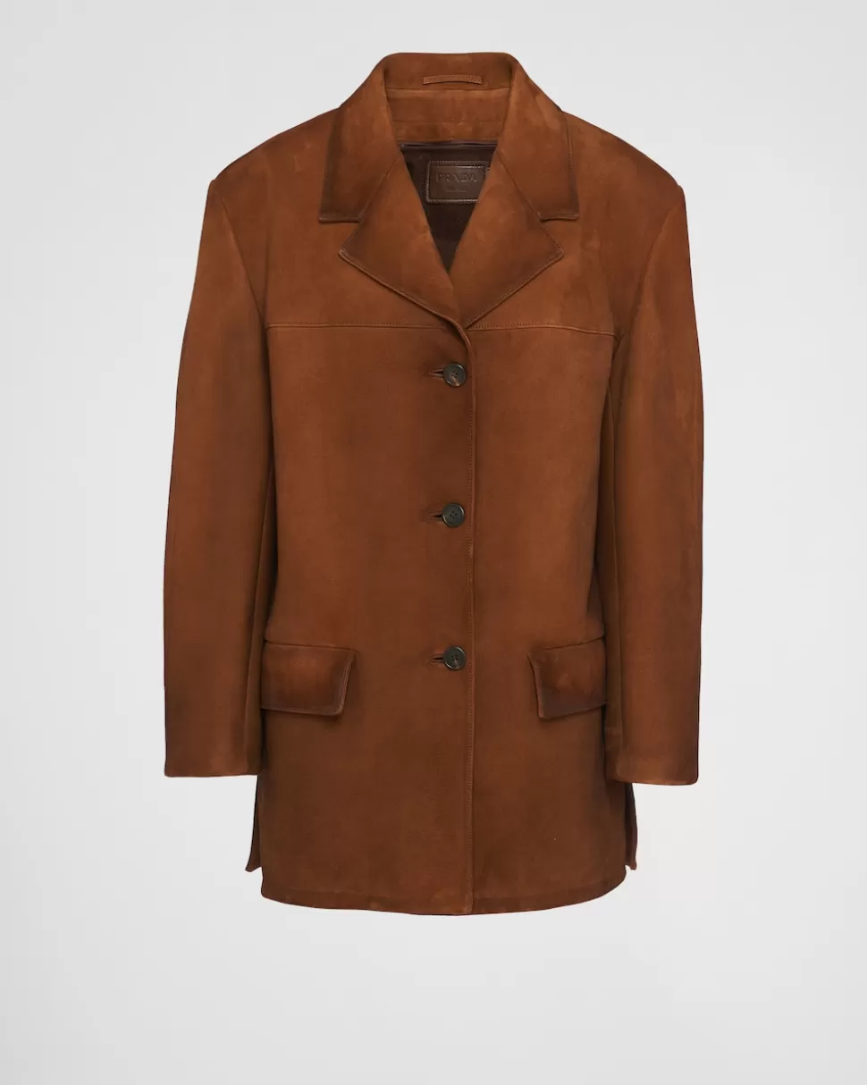 Store Prada Jacke Aus Wildleder Eiche