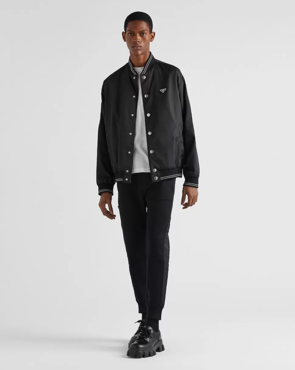 Clearance Prada Jogginghose Aus Baumwollfleece Mit Details Aus Re-nylon Schwarz/Schwarz