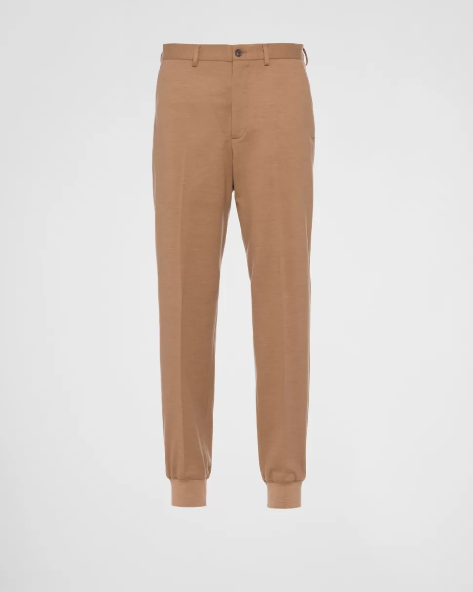 Sale Prada Jogginghose Aus Wolle Schwarz
