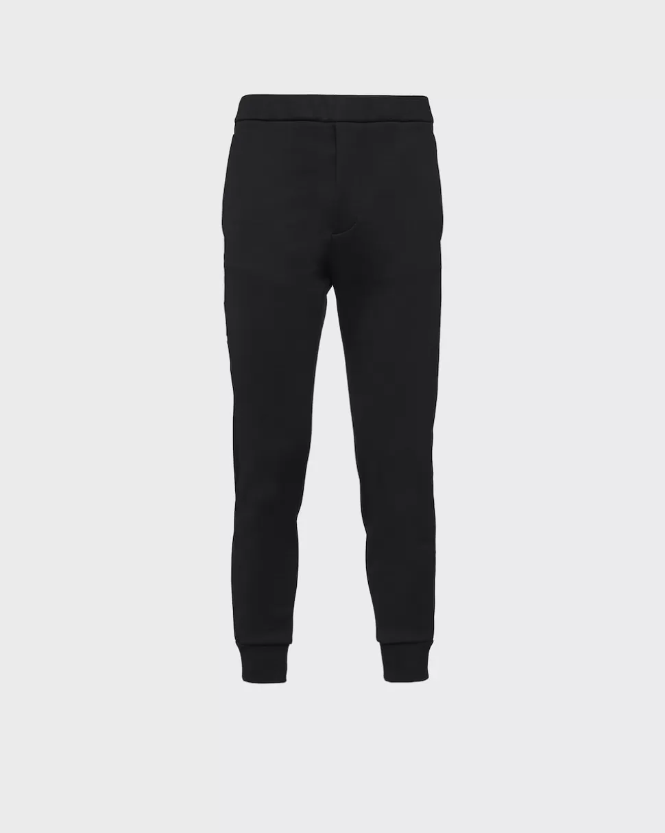 New Prada Jogginghose Mit Details Aus Re-nylon Schwarz/Schwarz
