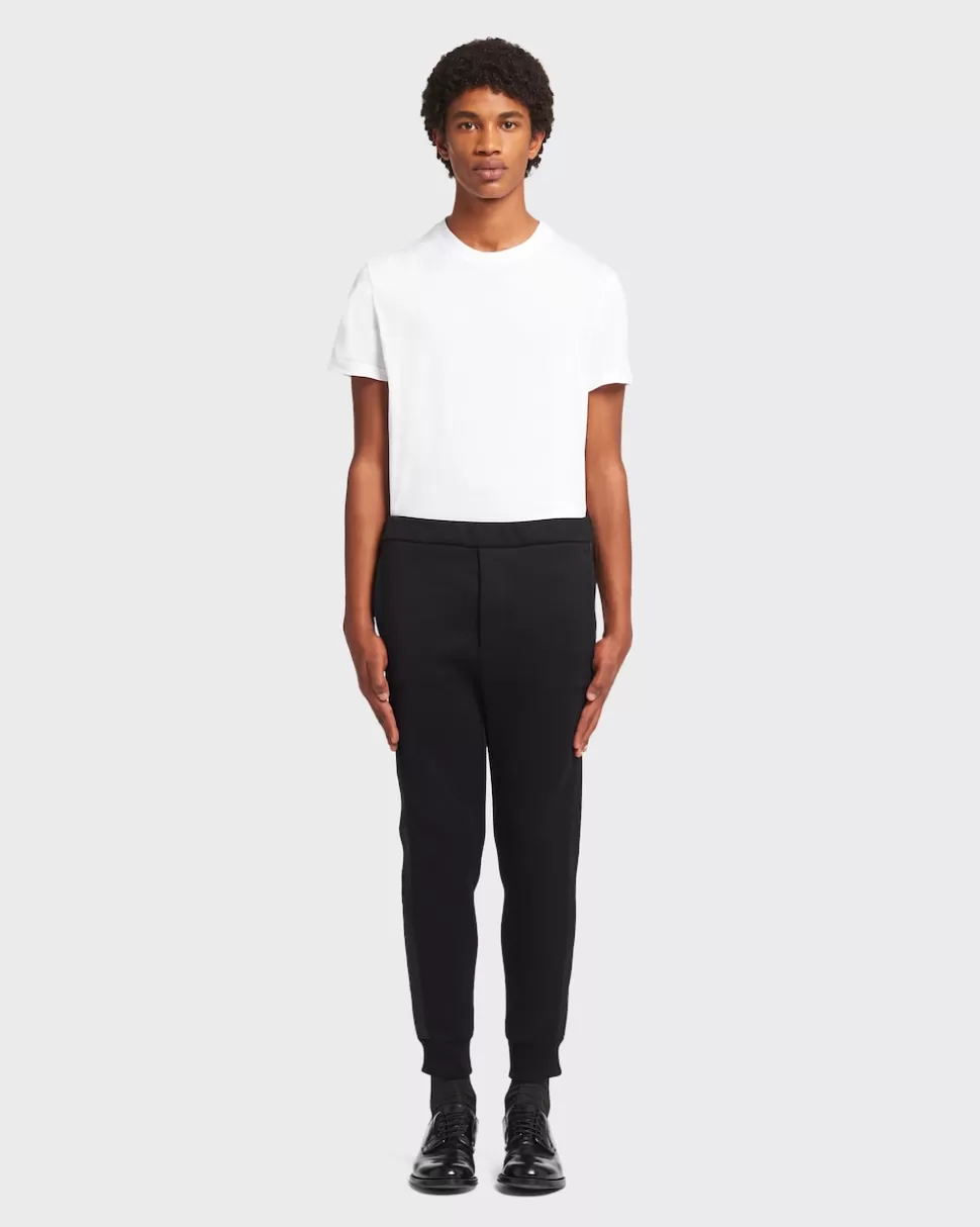 New Prada Jogginghose Mit Details Aus Re-nylon Schwarz/Schwarz