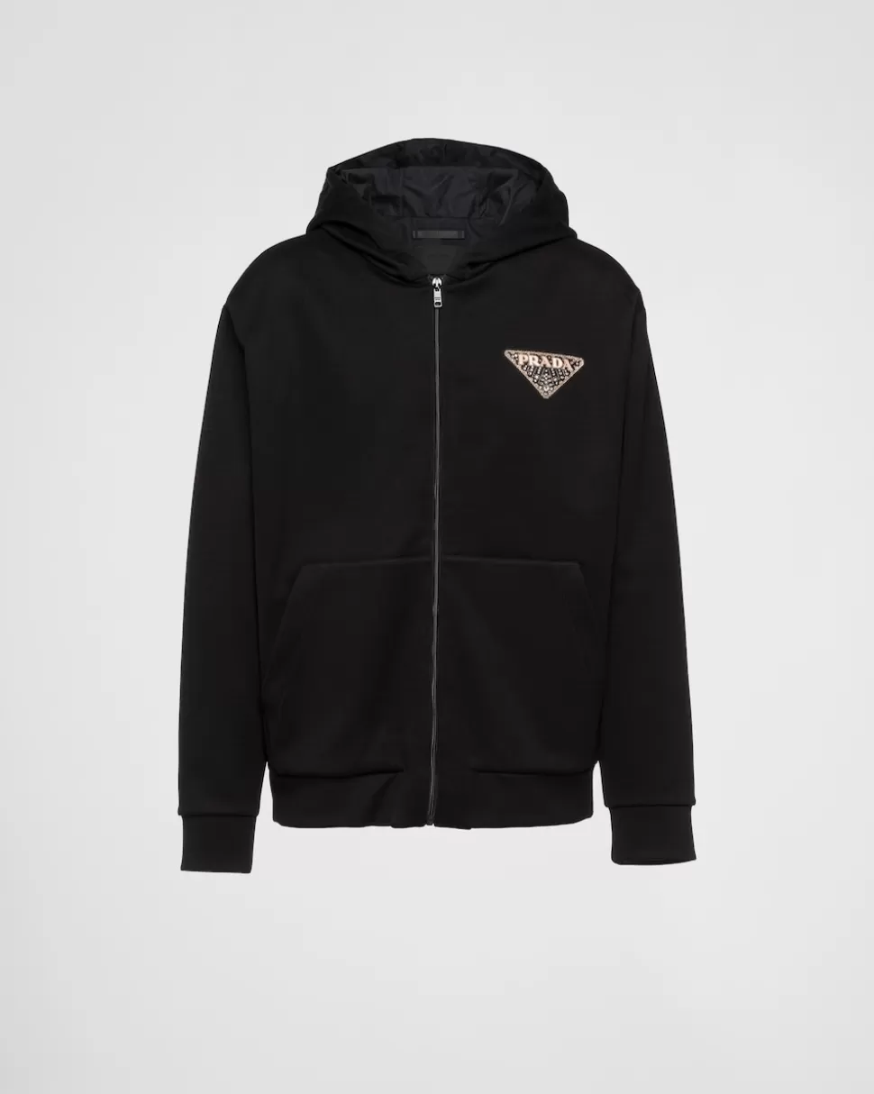 Cheap Prada Kapuzenpullover Aus Funktionsgewebe Und Re-nylon Schwarz