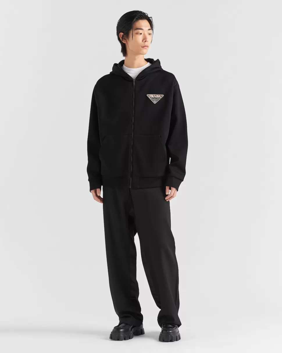 Cheap Prada Kapuzenpullover Aus Funktionsgewebe Und Re-nylon Schwarz