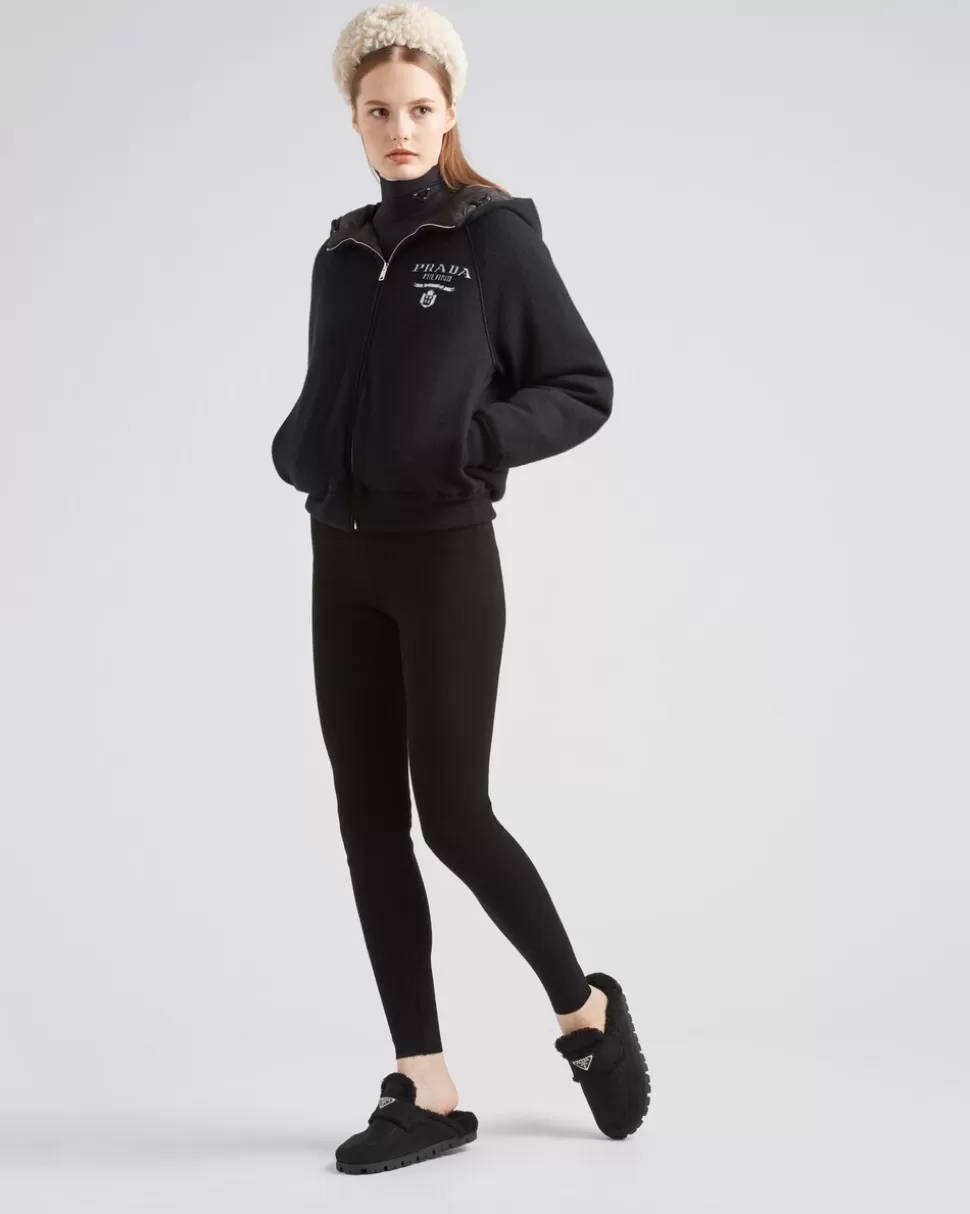 Online Prada Kapuzenpullover Aus Kaschmir Schwarz