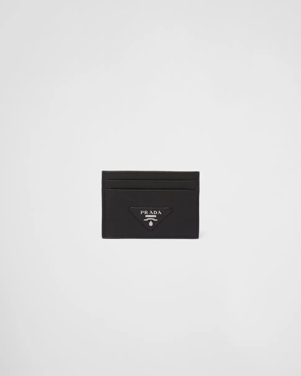 Discount Prada Kartenetui Aus Leder Schwarz